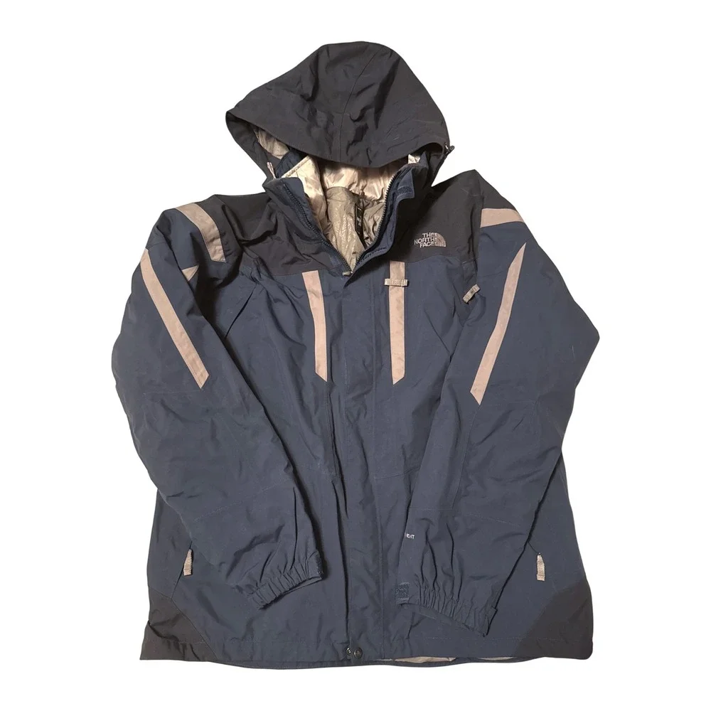 The North Face Vortex Triclimate Jacket Mens XL 3-in-1 HyVent F09 Blue Gray EUC